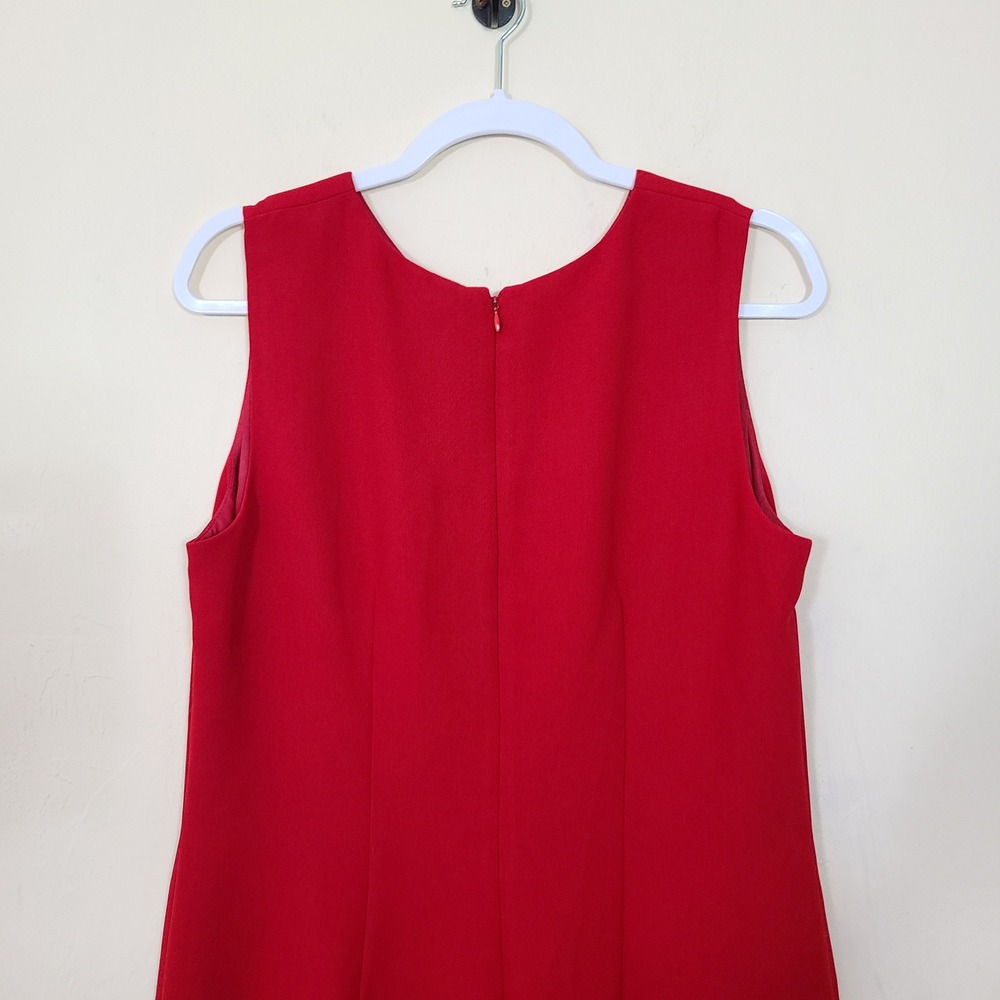 Vintage Red Gold Womens 12 Dress Suit Holiday Festive Romantic Studded Office - Picture 9 of 11